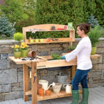 : potting bench and storage