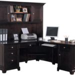 : black corner desk with hutch