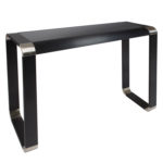 : black glass console table