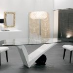 : contemporary dining table with bench seating