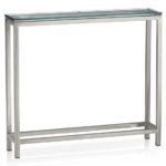 : contemporary glass console table