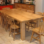 : farmhouse kitchen table with bench