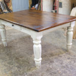 : farmhouse kitchen table with drawers