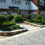 : front garden design with stones