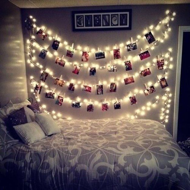 hanging string lights for bedroom