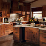 : hickory cabinets with black granite