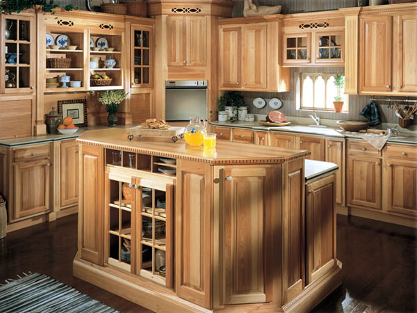 Hickory Cabinets for Traditional and Rustic Look Kitchen