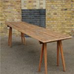 : narrow dining table rustic