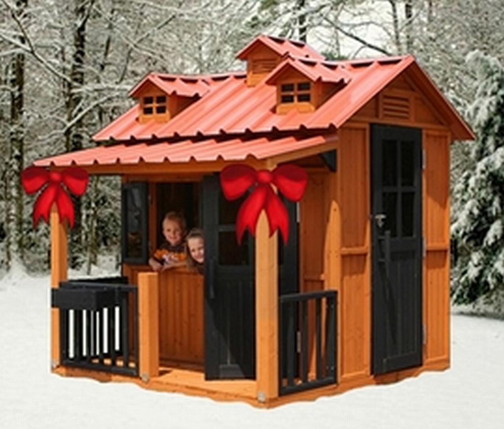 outdoor playhouse with slide for toddlers