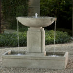 : outdoor water fountains with lights