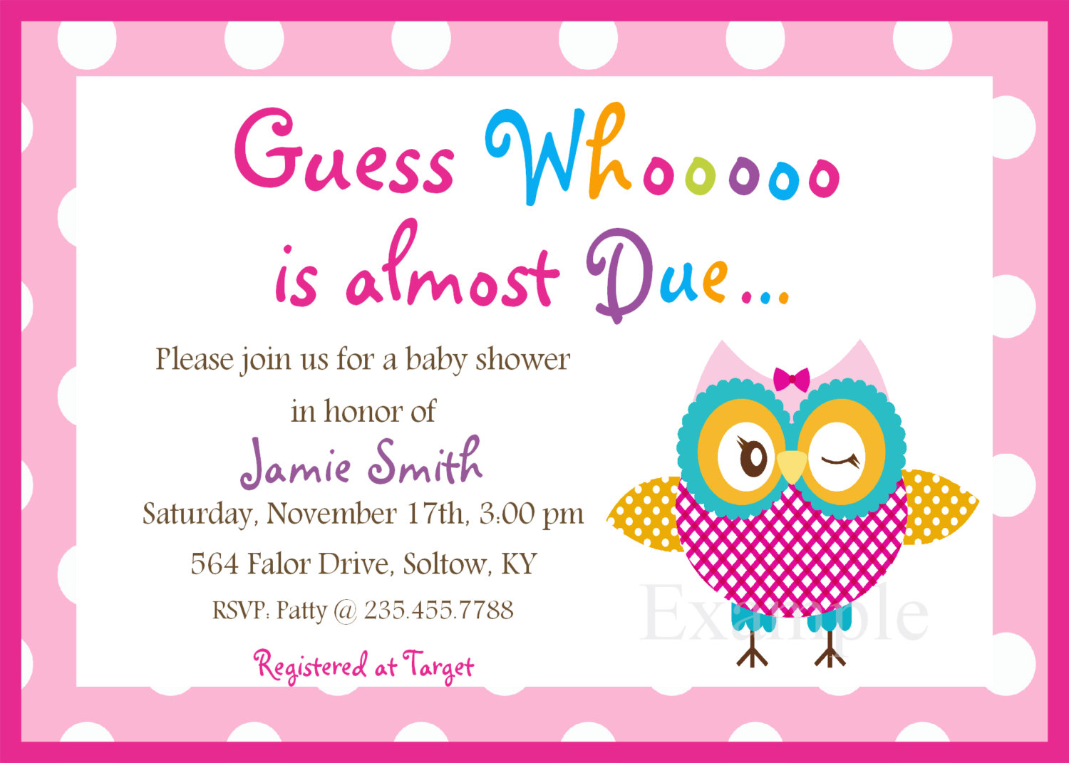 owl baby shower invitations wording