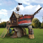 : pirate ship playhouse swing set