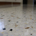 : poured terrazzo flooring