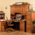 : solid wood corner desk with hutch