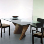 : white contemporary dining table