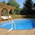 : wooden above ground pool decks