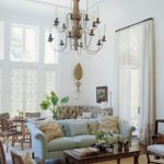 : blue living room curtain ideas
