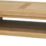 : oak coffee table with glass top