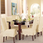 : dining room chair slipcovers white