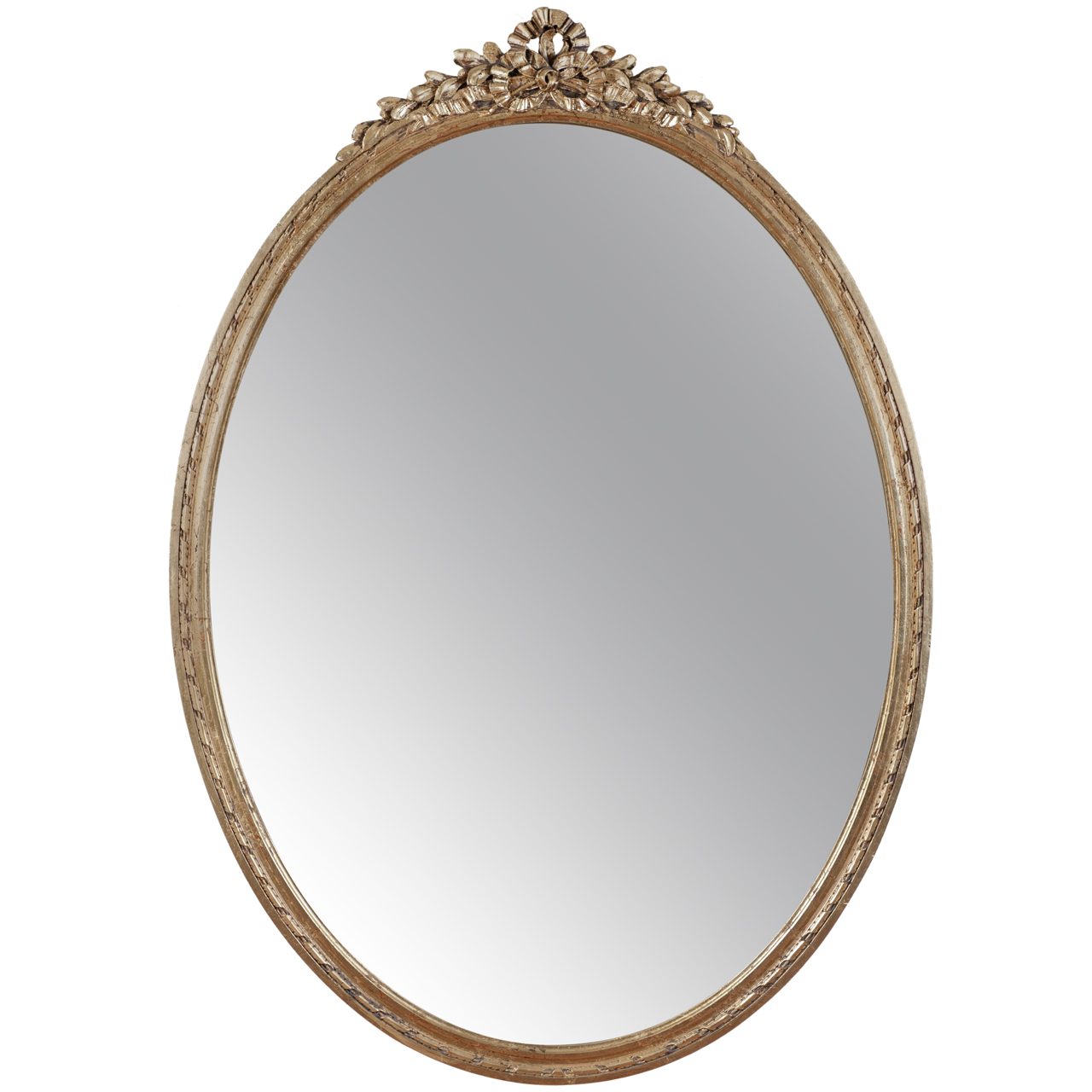oval mirror on stand