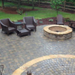 : paver patio designs with fire pit